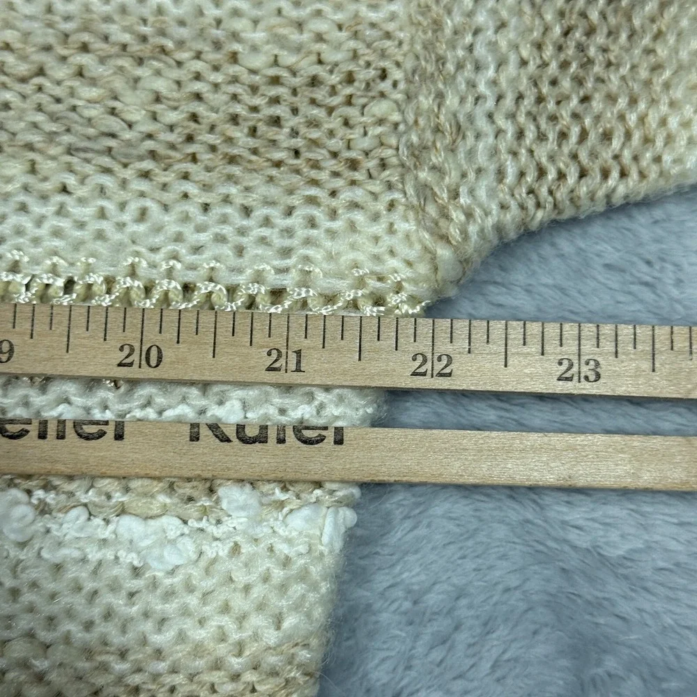Vintage Beldoch Popper Sweater Women L Beige Cozy Textured Plaid Knit 80s - Picture 8 of 16